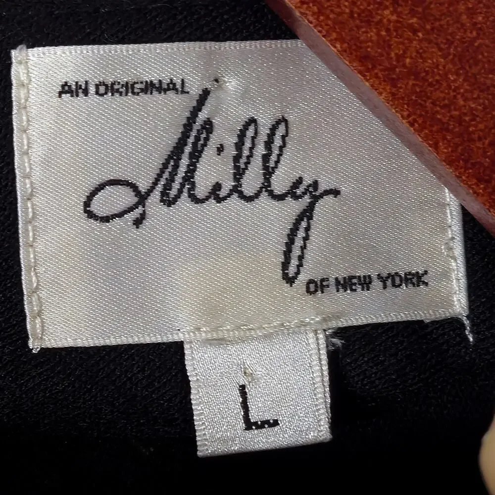 Milly Wool Dress Black Sleeveless Wool Size L Elegant Minimalism - Picture 8 of 10